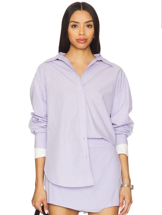 Line & Dot Tops - Line & Dot Maxin Shirt in Blue & Coral